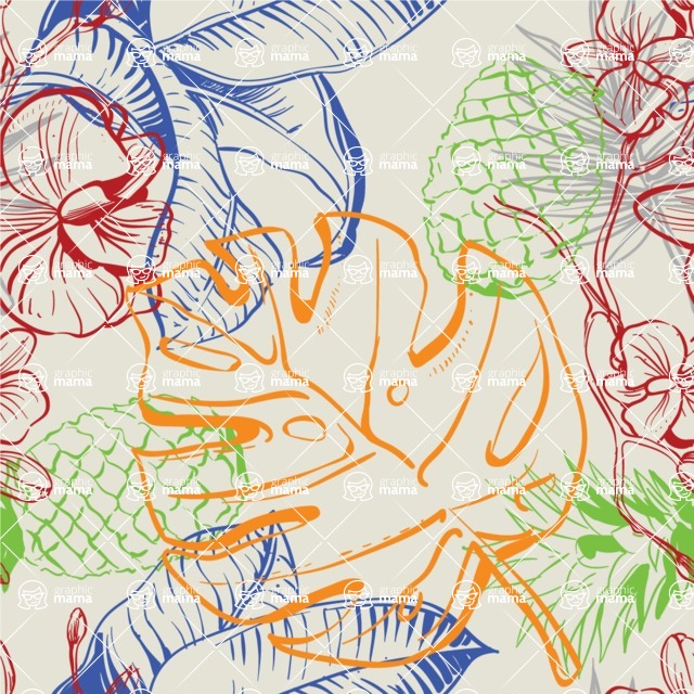 Nature Backgrounds, Patterns and Frames Themed Graphic Collection - Abstract Flowers Pattern